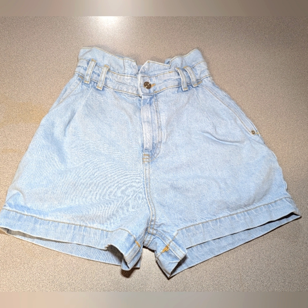 Zara women's high rise jeans shorts Light Blue size 2 USA